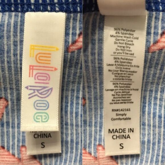 LuLaRoe Classic T Blue Red Striped Star Print Top - Picture 4 of 6